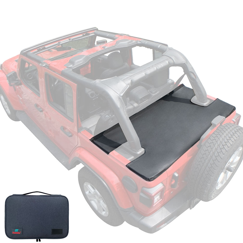 jeep tarp Jeep Wrangler Tonneau Cover JLU 4 Door Rear Trunk Cover Cargo Vinyl Co – Shadeidea