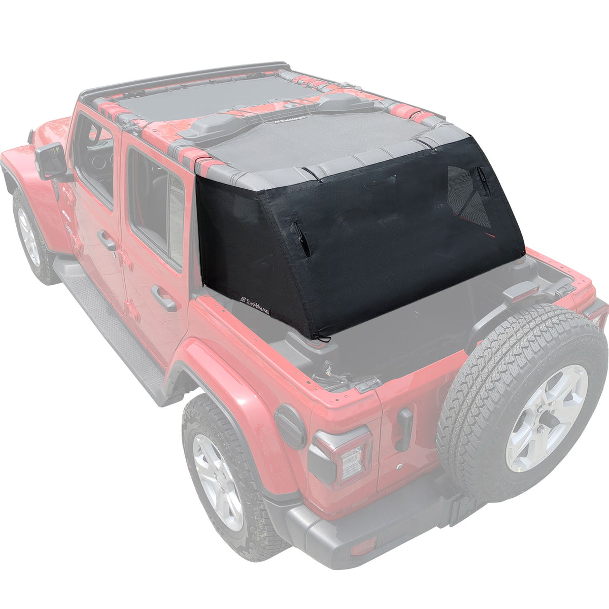 Shadeidea Jeep Wrangler JL Sun Shade JLU Door Sunshade Mesh Screen Trunk  Cage Cover Unlimited (2018-Current) New Model Robicon Sahara Sport S  Includes Pouch Grab Bag-10 Years Warranty