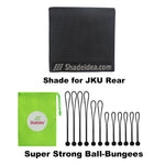 Jeep Wrangler Sun Shade JK Unlimited Rear Mesh Screen Sunshade SAHARA RUBICON SPORT S Top Cover UV Blocker - 10 Year Warranty