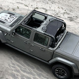 Shadeidea Jeep Gladiator Sun Shade, JT ( 2018 - 2023 ) 4 Door Top Sunshade, Rear Mesh Screen Wrangler Cover, UV Blocker - 10 Years Lasting
