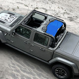 Shadeidea Jeep Gladiator Sun Shade, JT ( 2018 - 2023 ) 4 Door Top Sunshade, Rear Mesh Screen Wrangler Cover, UV Blocker - 10 Years Lasting