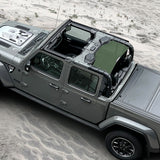 Shadeidea Jeep Gladiator Sun Shade, JT ( 2018 - 2023 ) 4 Door Top Sunshade, Rear Mesh Screen Wrangler Cover, UV Blocker - 10 Years Lasting