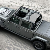 Shadeidea Jeep Gladiator Sun Shade, JT ( 2018 - 2023 ) 4 Door Top Sunshade, Rear Mesh Screen Wrangler Cover, UV Blocker - 10 Years Lasting