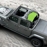 Shadeidea Jeep Gladiator Sun Shade, JT ( 2018 - 2023 ) 4 Door Top Sunshade, Rear Mesh Screen Wrangler Cover, UV Blocker - 10 Years Lasting
