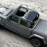 Shadeidea Jeep Gladiator Sun Shade, JT ( 2018 - 2023 ) 4 Door Top Sunshade, Rear Mesh Screen Wrangler Cover, UV Blocker - 10 Years Lasting
