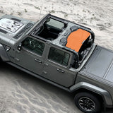 Shadeidea Jeep Gladiator Sun Shade, JT ( 2018 - 2023 ) 4 Door Top Sunshade, Rear Mesh Screen Wrangler Cover, UV Blocker - 10 Years Lasting