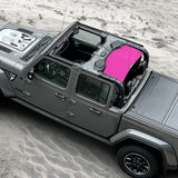Shadeidea Jeep Gladiator Sun Shade, JT ( 2018 - 2023 ) 4 Door Top Sunshade, Rear Mesh Screen Wrangler Cover, UV Blocker - 10 Years Lasting