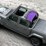 Shadeidea Jeep Gladiator Sun Shade, JT ( 2018 - 2023 ) 4 Door Top Sunshade, Rear Mesh Screen Wrangler Cover, UV Blocker - 10 Years Lasting