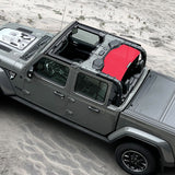 Shadeidea Jeep Gladiator Sun Shade, JT ( 2018 - 2023 ) 4 Door Top Sunshade, Rear Mesh Screen Wrangler Cover, UV Blocker - 10 Years Lasting