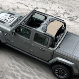 Shadeidea Jeep Gladiator Sun Shade, JT ( 2018 - 2023 ) 4 Door Top Sunshade, Rear Mesh Screen Wrangler Cover, UV Blocker - 10 Years Lasting