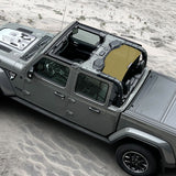 Shadeidea Jeep Gladiator Sun Shade, JT ( 2018 - 2023 ) 4 Door Top Sunshade, Rear Mesh Screen Wrangler Cover, UV Blocker - 10 Years Lasting