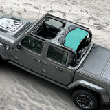 Shadeidea Jeep Gladiator Sun Shade, JT ( 2018 - 2023 ) 4 Door Top Sunshade, Rear Mesh Screen Wrangler Cover, UV Blocker - 10 Years Lasting
