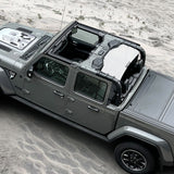 Shadeidea Jeep Gladiator Sun Shade, JT ( 2018 - 2023 ) 4 Door Top Sunshade, Rear Mesh Screen Wrangler Cover, UV Blocker - 10 Years Lasting