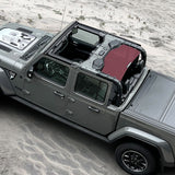 Shadeidea Jeep Gladiator Sun Shade, JT ( 2018 - 2023 ) 4 Door Top Sunshade, Rear Mesh Screen Wrangler Cover, UV Blocker - 10 Years Lasting