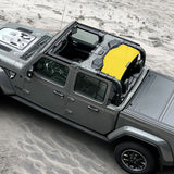 Shadeidea Jeep Gladiator Sun Shade, JT ( 2018 - 2023 ) 4 Door Top Sunshade, Rear Mesh Screen Wrangler Cover, UV Blocker - 10 Years Lasting