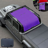 Jeep Gladiator Sunshade JT 4 Door Top Sun Shade Front+Rear+Trunk Mesh Screen Wrangler Cover UV Blocker with GrabBag Pouch 2018-Current-10 Years Lasting