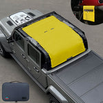 Jeep Gladiator Sunshade JT 4 Door Top Sun Shade Front+Rear+Trunk Mesh Screen Wrangler Cover UV Blocker with GrabBag Pouch 2018-Current-10 Years Lasting