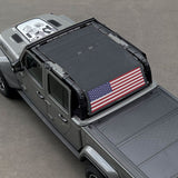 Jeep Gladiator Sunshade JT 4 Door Top Sun Shade Front+Rear+Trunk Mesh Screen Wrangler Cover UV Blocker (2018-2023) - 10 Year Warranty
