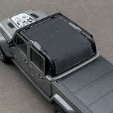 Jeep Gladiator Sunshade JT 4 Door Top Sun Shade Front+Rear+Trunk Mesh Screen Wrangler Cover UV Blocker (2018-2023) - 10 Year Warranty