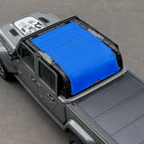 Jeep Gladiator Sunshade JT 4 Door Top Sun Shade Front+Rear+Trunk Mesh Screen Wrangler Cover UV Blocker (2018-2023) - 10 Year Warranty