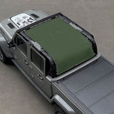 Jeep Gladiator Sunshade JT 4 Door Top Sun Shade Front+Rear+Trunk Mesh Screen Wrangler Cover UV Blocker (2018-2023) - 10 Year Warranty