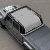 Jeep Gladiator Sunshade JT 4 Door Top Sun Shade Front+Rear+Trunk Mesh Screen Wrangler Cover UV Blocker (2018-2023) - 10 Year Warranty