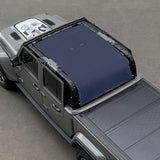 Jeep Gladiator Sunshade JT 4 Door Top Sun Shade Front+Rear+Trunk Mesh Screen Wrangler Cover UV Blocker (2018-2023) - 10 Year Warranty