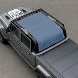 Jeep Gladiator Sunshade JT 4 Door Top Sun Shade Front+Rear+Trunk Mesh Screen Wrangler Cover UV Blocker (2018-2023) - 10 Year Warranty