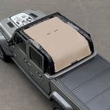 Jeep Gladiator Sunshade JT 4 Door Top Sun Shade Front+Rear+Trunk Mesh Screen Wrangler Cover UV Blocker (2018-2023) - 10 Year Warranty