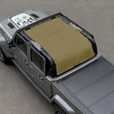 Jeep Gladiator Sunshade JT 4 Door Top Sun Shade Front+Rear+Trunk Mesh Screen Wrangler Cover UV Blocker (2018-2023) - 10 Year Warranty