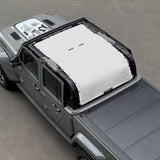 Jeep Gladiator Sunshade JT 4 Door Top Sun Shade Front+Rear+Trunk Mesh Screen Wrangler Cover UV Blocker (2018-2023) - 10 Year Warranty