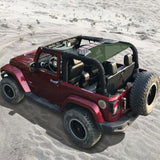 Shadeidea Jeep Wrangler Sun Shade JK 2 Door Top Sunshade (2007-2018), Rear - Mesh Screen Cover, UV Blocker - Customized