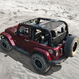 Shadeidea Jeep Wrangler Sun Shade JK 2 Door Top Sunshade (2007-2018), Rear - Mesh Screen Cover, UV Blocker - Customized