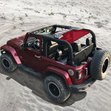 Shadeidea Jeep Wrangler Sun Shade JK 2 Door Top Sunshade (2007-2018), Rear - Mesh Screen Cover, UV Blocker - Customized