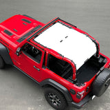 Jeep Wrangler Sunshade JL 2 Door Sun Shade Front and Rear and Back Screen Top Cover UV Blocker (2018-2023) - Customized Material Solid (canvas) Fabric
