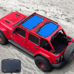 Shadeidea Vehicle covers, not fitted Jeep Wrangler Sun Shade JL Unlimited 4 Door Front and Rear 2 pieces Mesh Screen Sunshade JLU 2018-2023 Top Cover UV Blocker with Grab Bag-10 year Warranty