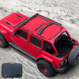 Shadeidea Vehicle covers, not fitted Jeep Wrangler Sun Shade JL Unlimited 4 Door Front and Rear 2 pieces Mesh Screen Sunshade JLU 2018-2023 Top Cover UV Blocker with Grab Bag-10 year Warranty