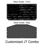 Jeep Gladiator Sunshade JT (2018-2023) 4 Door Top Sun Shade Front and Rear 2-pieces Mesh Screen Wrangler Cover UV Blocker with GrabBag Pouch - 10 Year Warranty