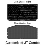 Jeep Gladiator Sunshade JT (2018-2023) 4 Door Top Sun Shade Front and Rear 2-pieces Mesh Screen Wrangler Cover UV Blocker with GrabBag Pouch - 10 Year Warranty