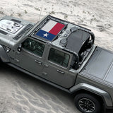 Jeep Gladiator Sunshade JT (2018-2023) 4 Door Top Sun Shade Front and Rear 2-pieces Mesh Screen Wrangler Cover UV Blocker with GrabBag Pouch - 10 Year Warranty