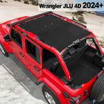 Shadeidea Jeep Wrangler JL Sun Shade Soft Roof Top JLU 4-Door Mesh Sunshade  Fit for 2024+ New Model Front and Rear (One Piece)