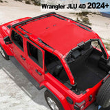 Shadeidea Jeep Wrangler JL Sun Shade Soft Roof Top JLU 4-Door Mesh Sunshade  Fit for 2024+ New Model Front and Rear (One Piece)