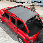 Shadeidea Jeep Wrangler JL Sun Shade Soft Roof Top JLU 4-Door Mesh Sunshade  Fit for 2024+ New Model Front and Rear (One Piece)