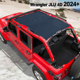 Shadeidea Jeep Wrangler JL Sun Shade Soft Roof Top JLU 4-Door Mesh Sunshade  Fit for 2024+ New Model Front and Rear (One Piece)
