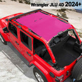 Shadeidea Jeep Wrangler JL Sun Shade Soft Roof Top JLU 4-Door Mesh Sunshade  Fit for 2024+ New Model Front and Rear (One Piece)