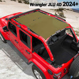 Shadeidea Jeep Wrangler JL Sun Shade Soft Roof Top JLU 4-Door Mesh Sunshade  Fit for 2024+ New Model Front and Rear (One Piece)