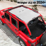 Shadeidea Jeep Wrangler JL Sun Shade Soft Roof Top JLU 4-Door Mesh Sunshade  Fit for 2024+ New Model Front and Rear (One Piece)