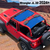 Shadeidea Jeep Wrangler Sun Shade Soft Top Roof JL 2-Door Mesh Sunshade Fit for 2024+ New Model Front and Rear 2-Pieces