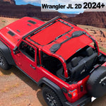 Shadeidea Jeep Wrangler Sun Shade Soft Top Roof JL 2-Door Mesh Sunshade Fit for 2024+ New Model Front and Rear 2-Pieces