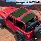 Shadeidea Jeep Wrangler Sun Shade Soft Top Roof JL 2-Door Mesh Sunshade Fit for 2024+ New Model Front and Rear 2-Pieces